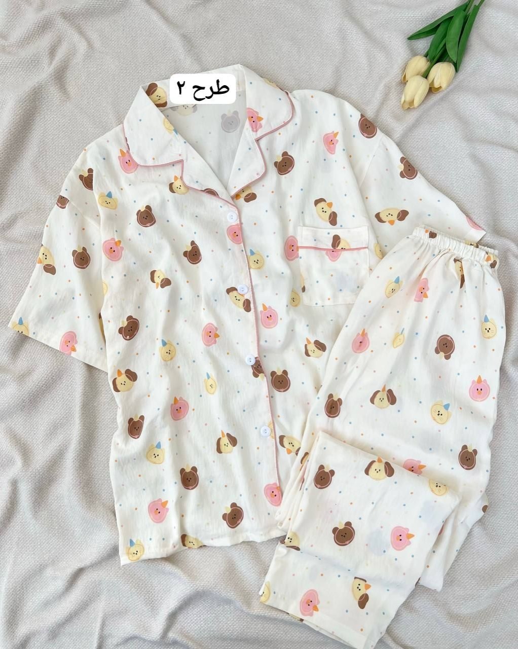 ست جلو دکمه موسلین کد 5086