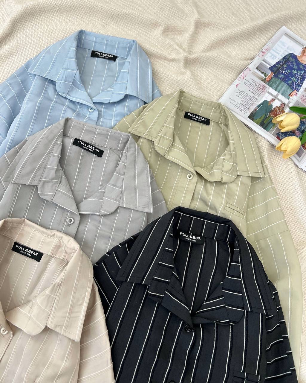 شومیز راه راه پارچه پری کد 5088