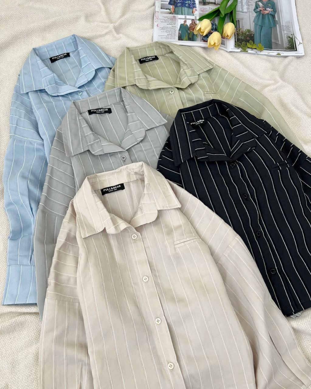 شومیز راه راه پارچه پری کد 5088