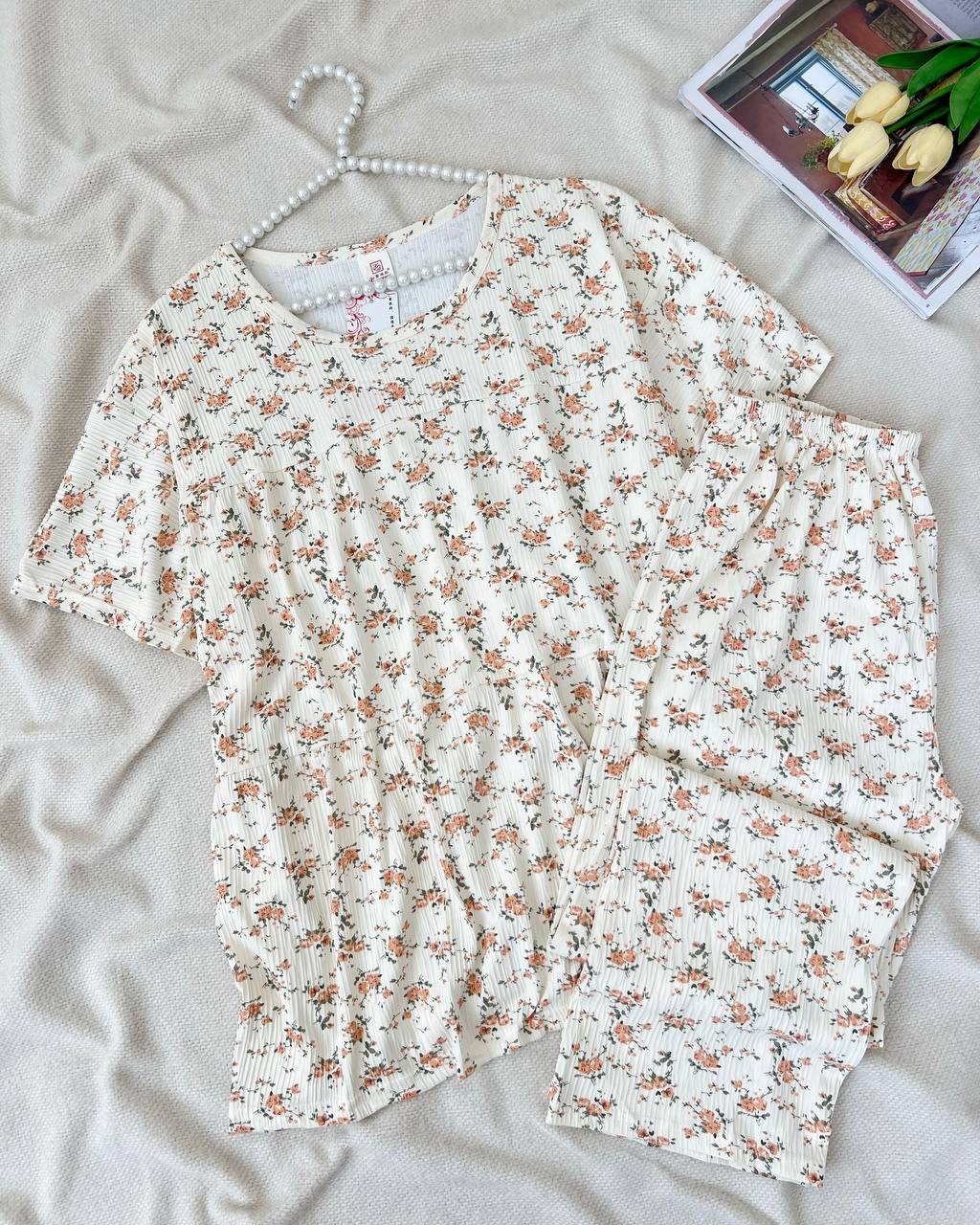 ست تیشرت و شلوار راحتی گل کد 5090