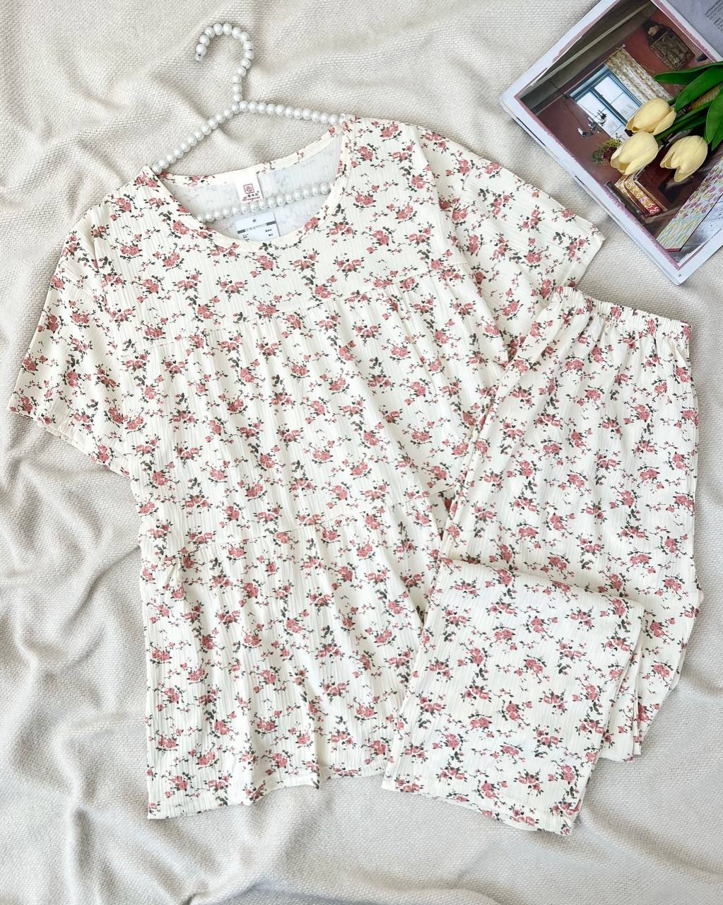 ست تیشرت و شلوار راحتی گل کد 5090