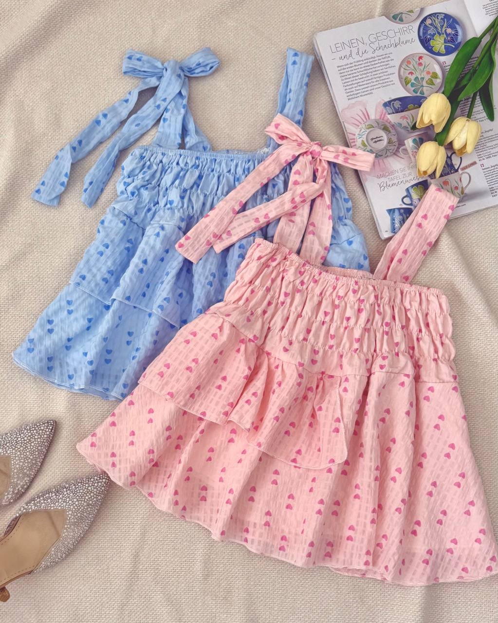 تاپ عروسکی سرشانه پاپیون کد 5095