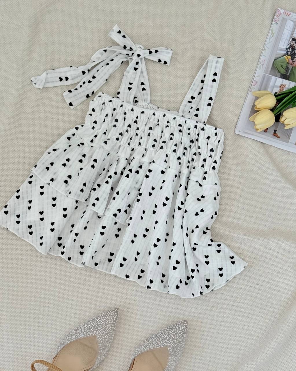 تاپ عروسکی سرشانه پاپیون کد 5095