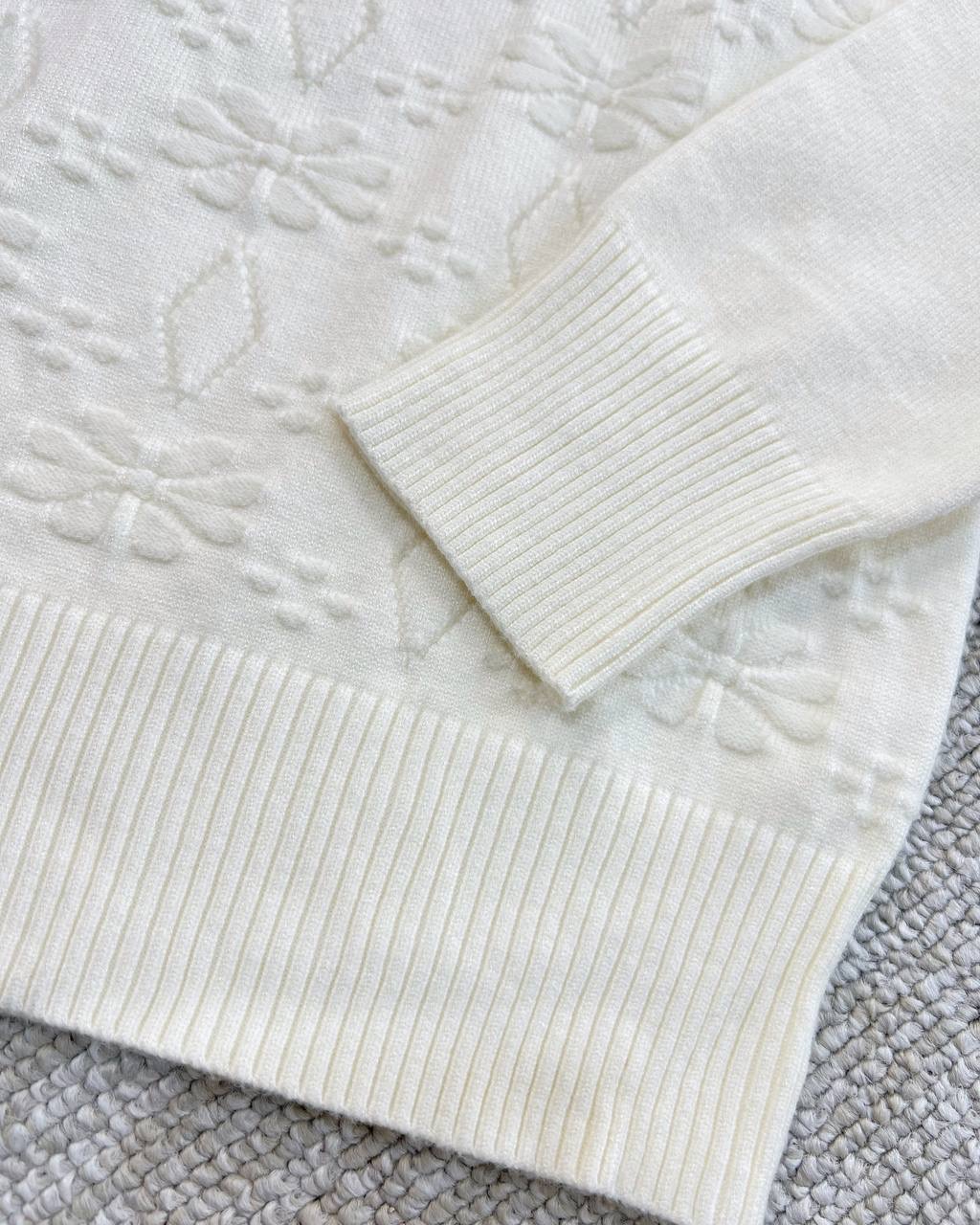 پلیور بافت گل برجسته یقه مروارید کد 5109