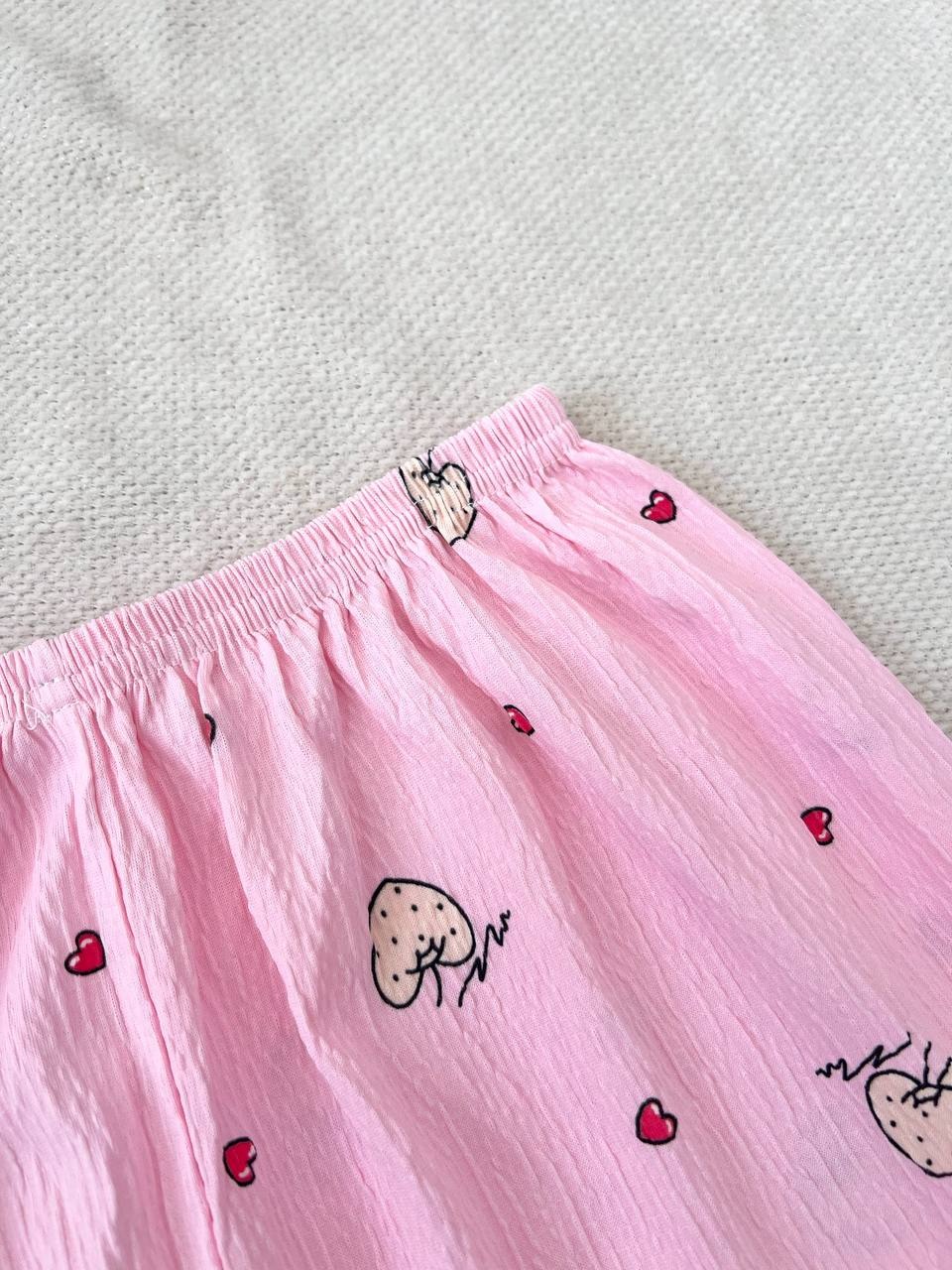 ست تیشرت و شلوار توت فرنگی کد 5110