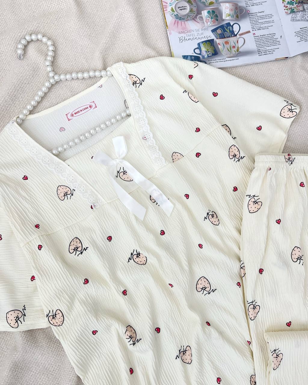 ست تیشرت و شلوار توت فرنگی کد 5110