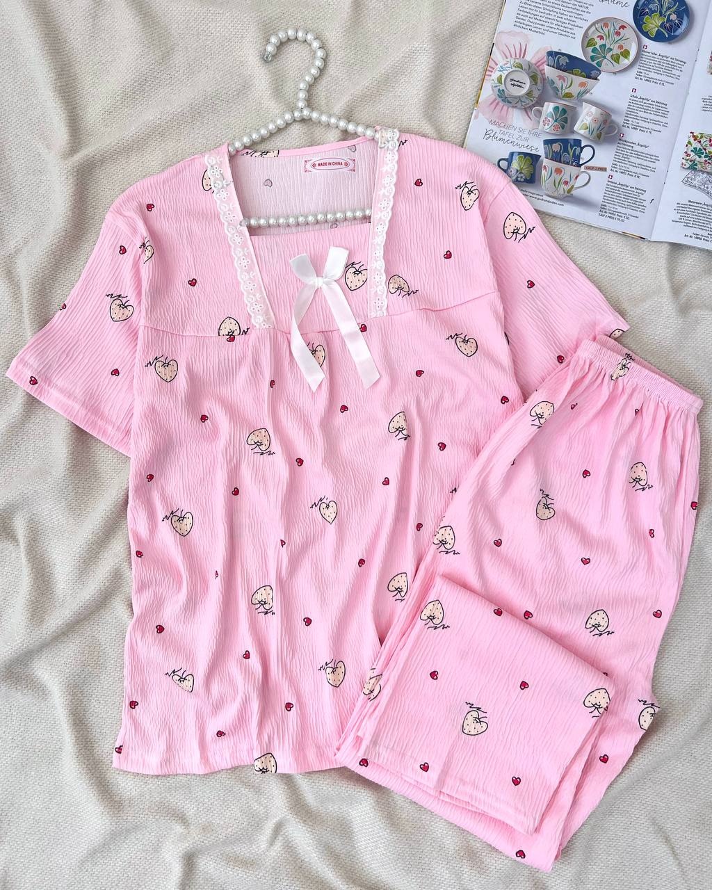 ست تیشرت و شلوار توت فرنگی کد 5110