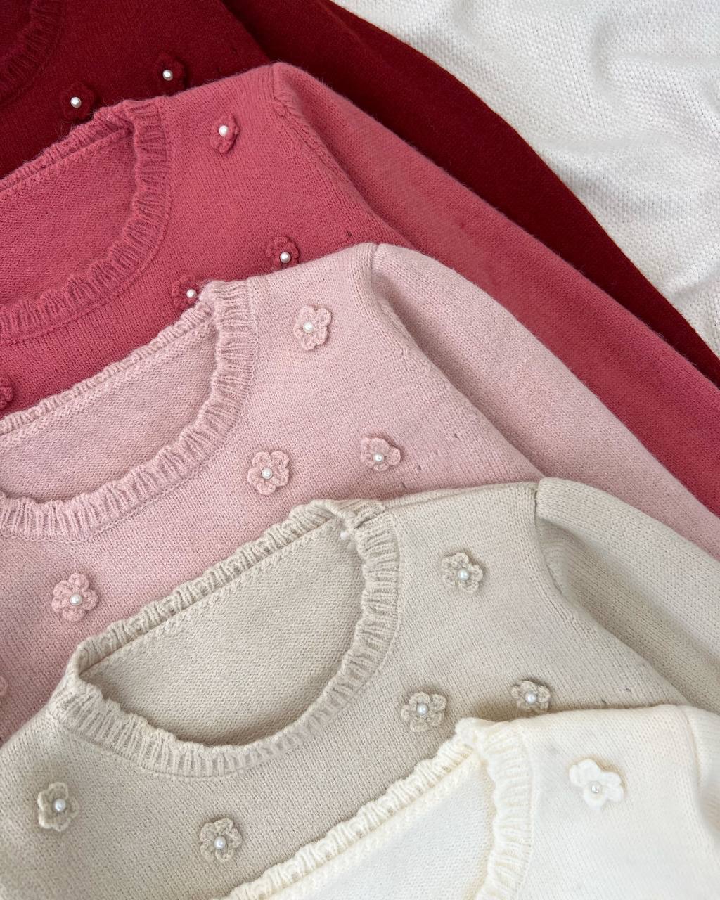 پلیور بافت شکوفه برجسته کد 5117