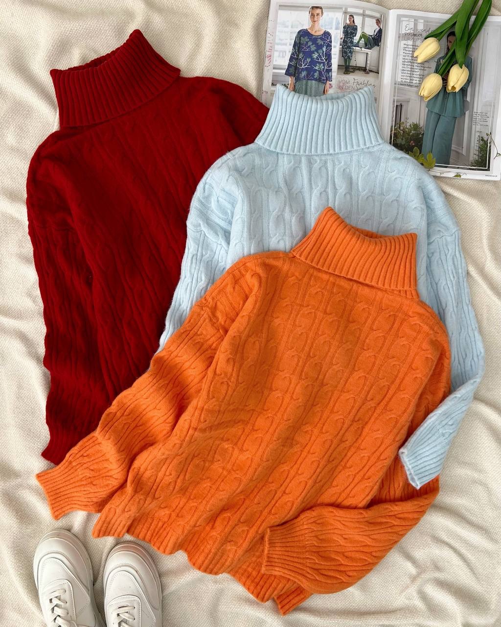 پلیور بافت یقه اسکی زنجیری کد 5120