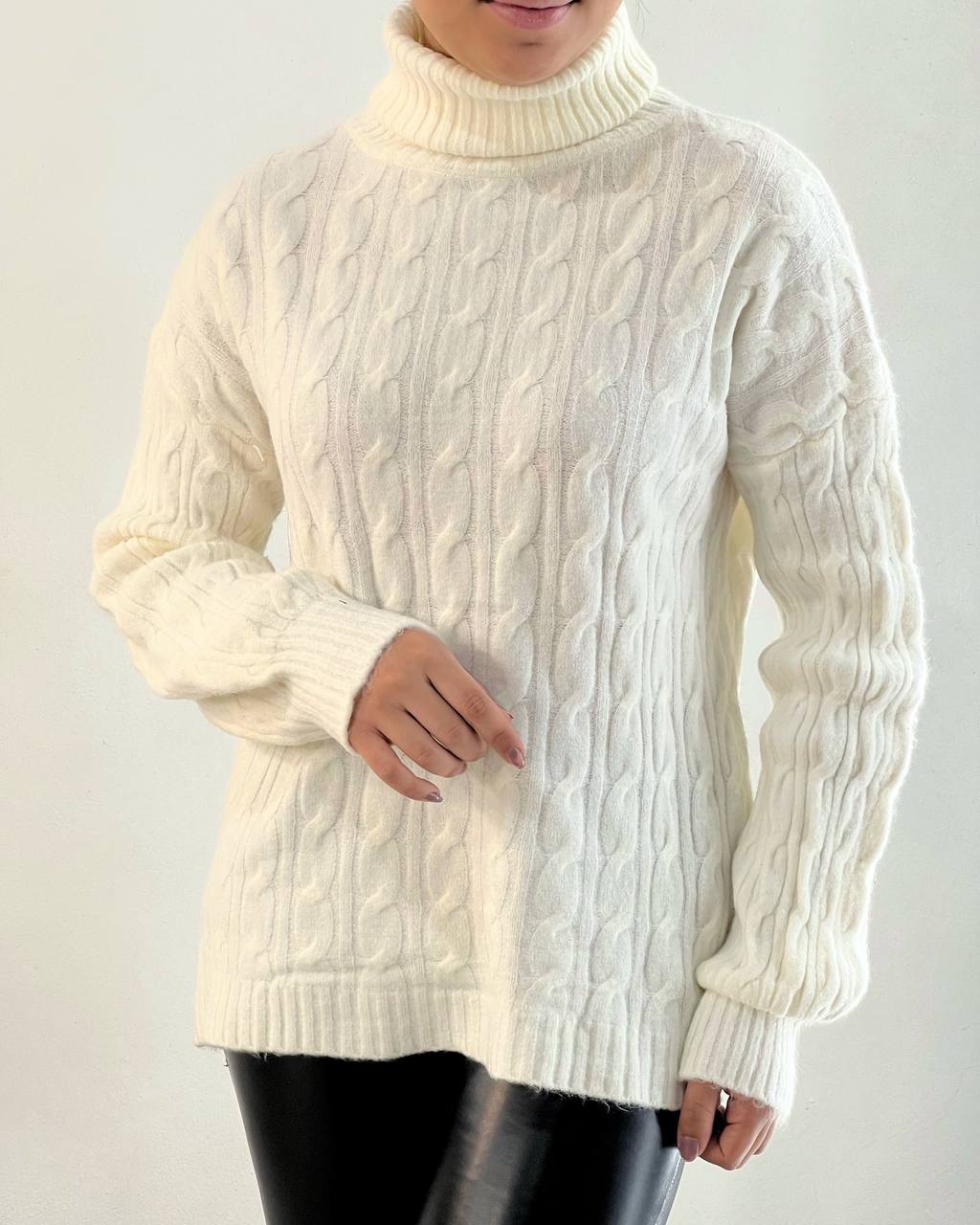 پلیور بافت یقه اسکی زنجیری کد 5120