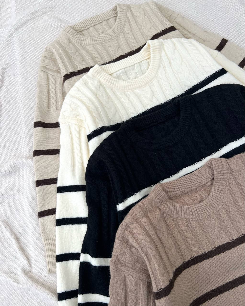 پلیور بافت راه راه زنجیری کد 5124