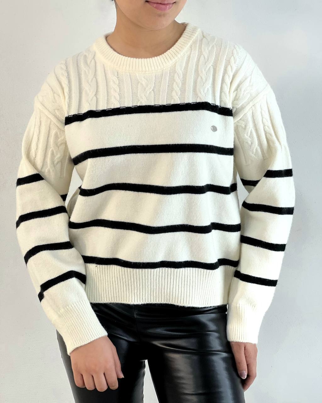 پلیور بافت راه راه زنجیری کد 5124