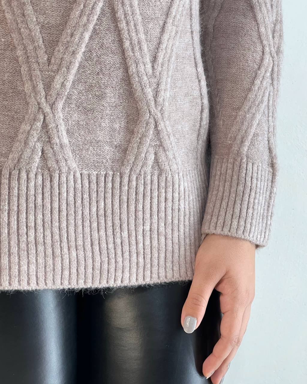 پلیور بافت یقه اسکی گرم بالا کد 5130