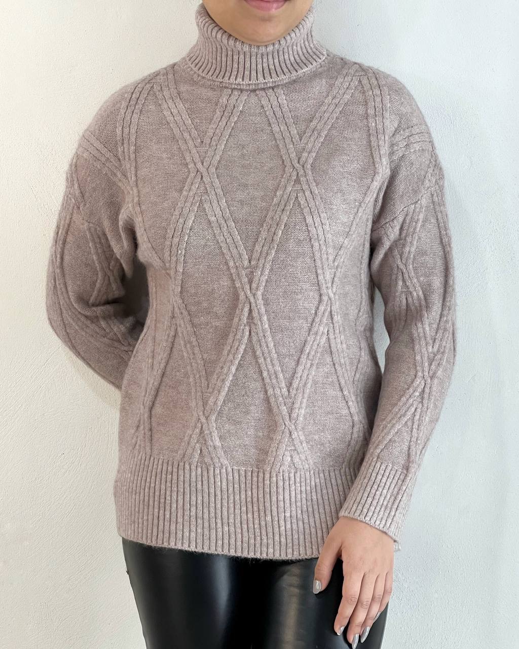 پلیور بافت یقه اسکی گرم بالا کد 5130