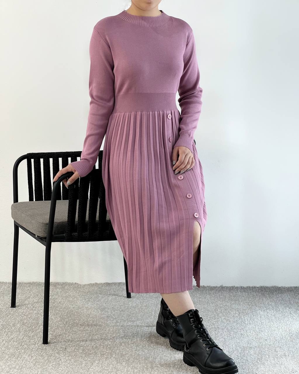 پیراهن بافت دامن پلیسه کد5135