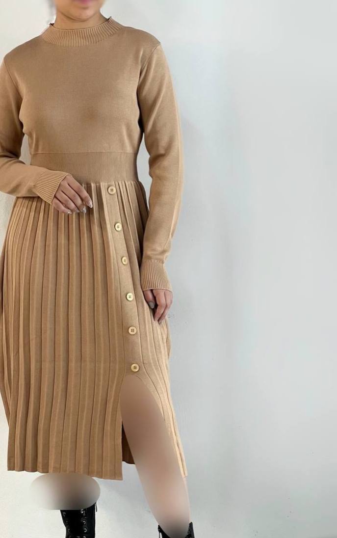 پیراهن بافت دامن پلیسه کد5135