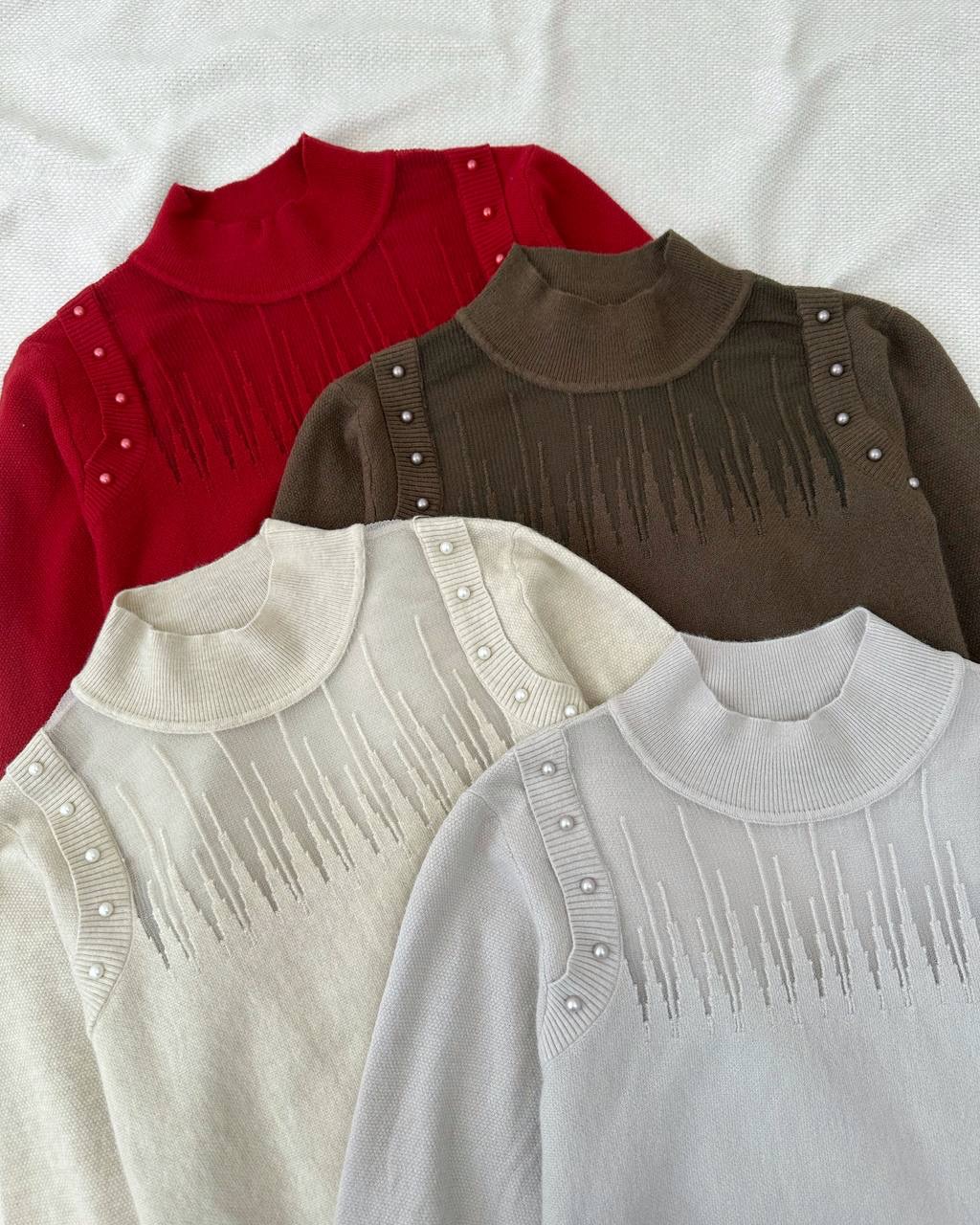 پلیور بافت سرشانه مروارید کد5137