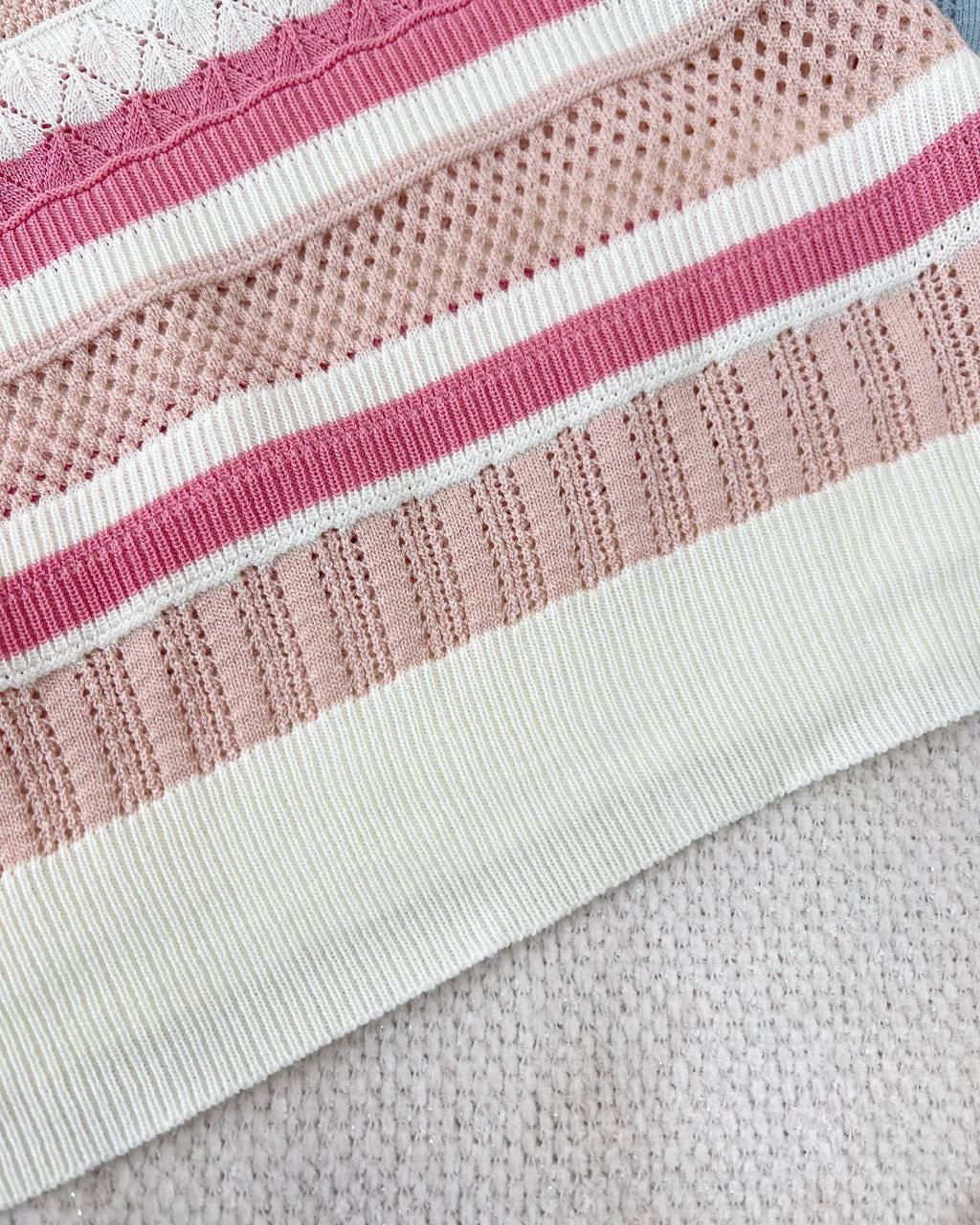 تیشرت بافت راه راه سوزندوزی کد 5138