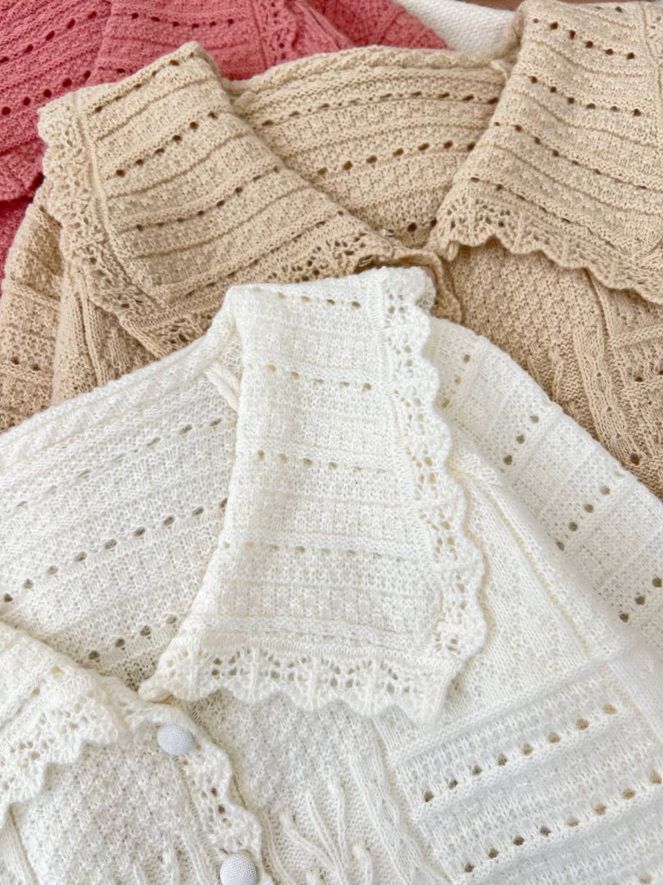 ژاکت بافت جلو دکمه طرح برجسته کد 5140