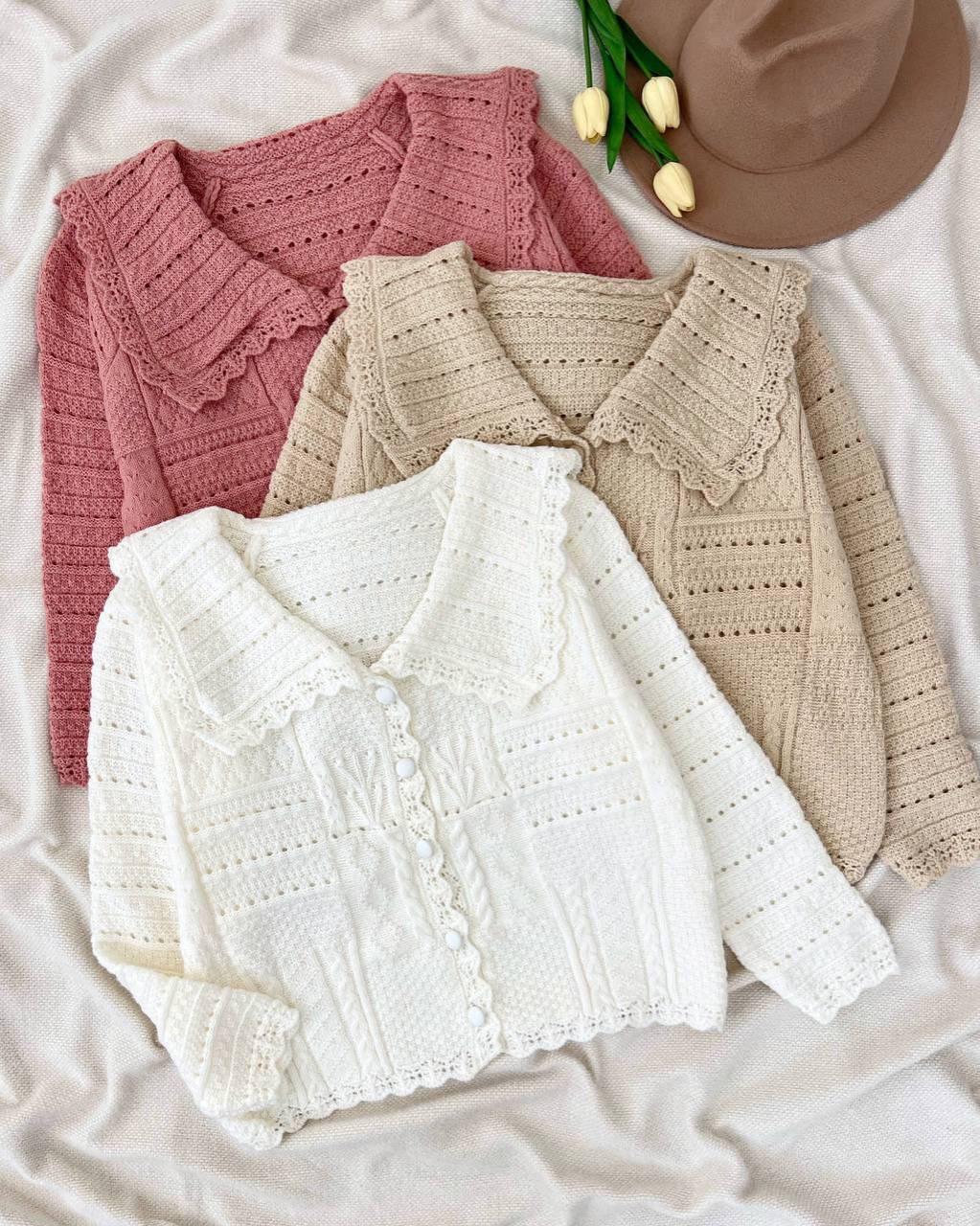 ژاکت بافت جلو دکمه طرح برجسته کد 5140