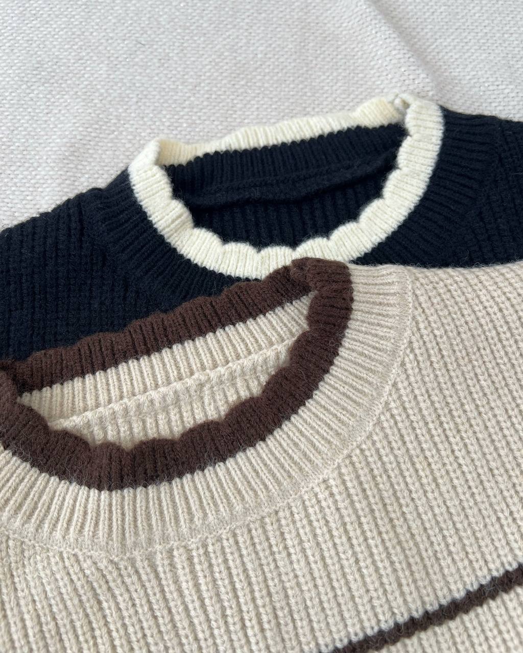 پلیور بافت گلدوزی راه راه کد 5141