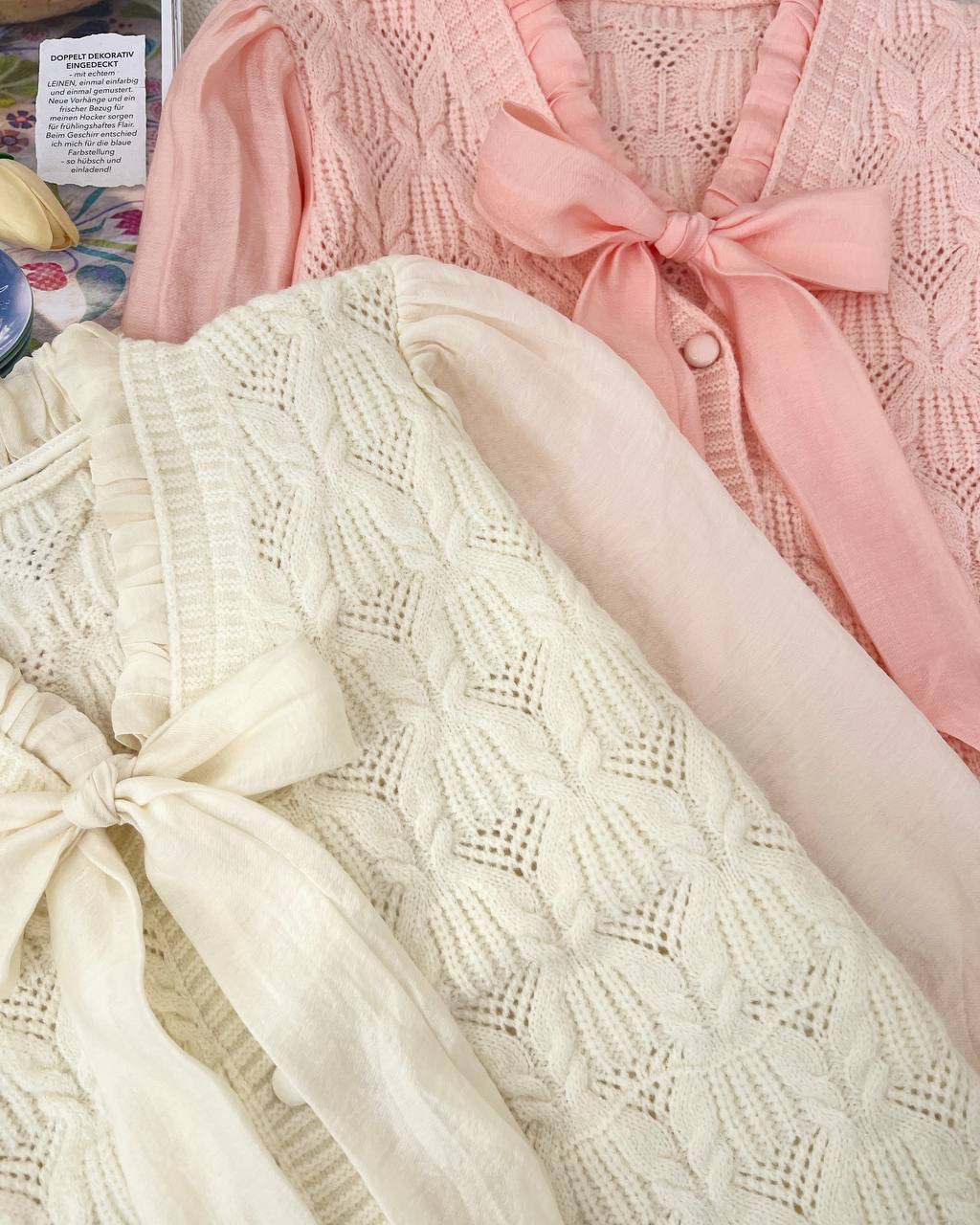 ژاکت بافت یقه پاپیون مدل 2 کد 5144