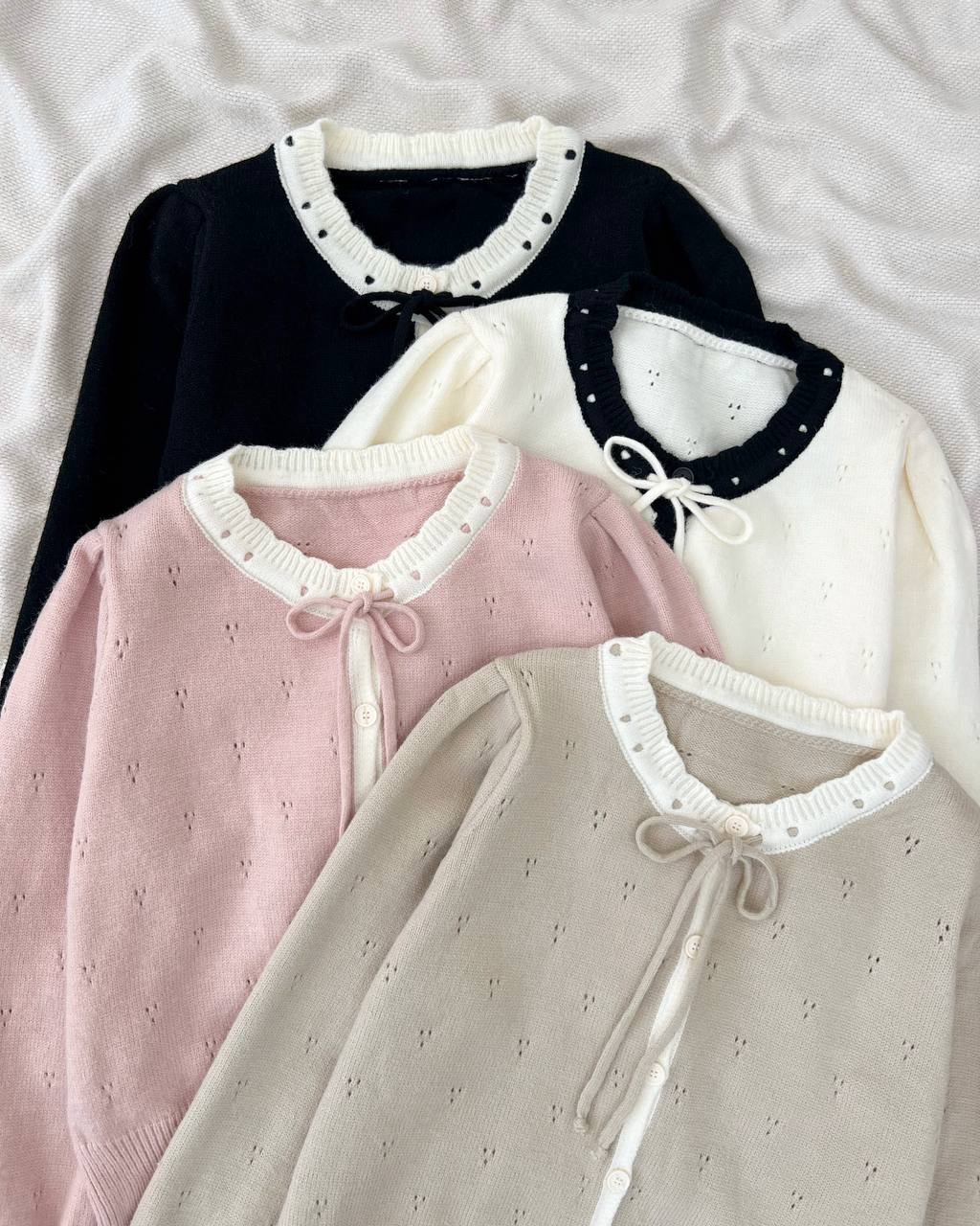 ژاکت بافت عروسکی سرشانه چین کد5147