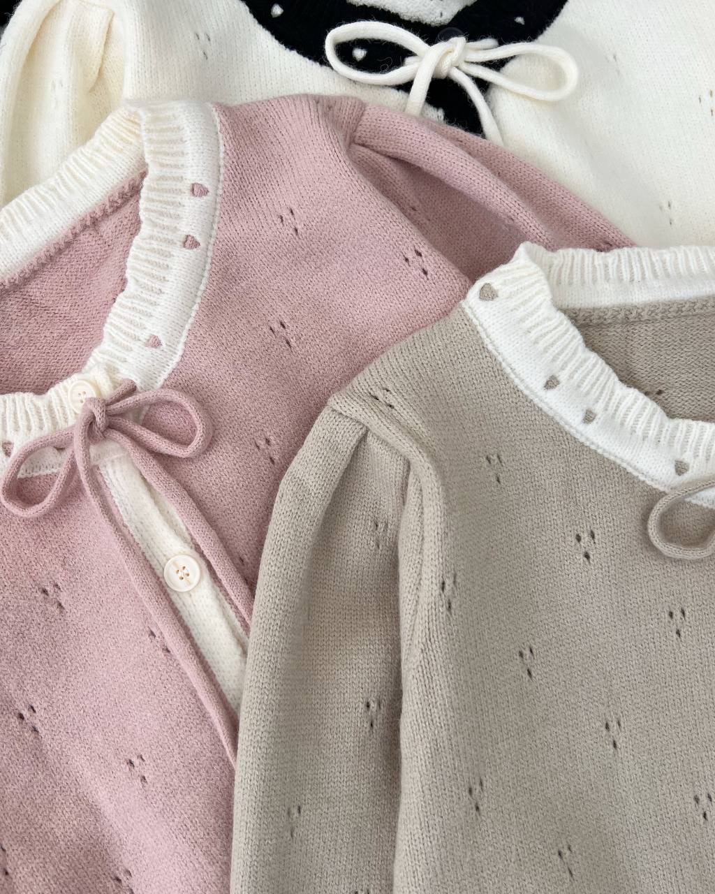 ژاکت بافت عروسکی سرشانه چین کد5147