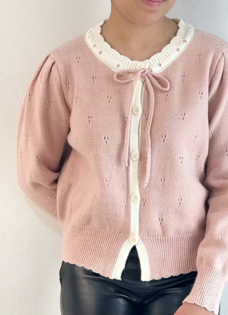 ژاکت بافت عروسکی سرشانه چین کد5147