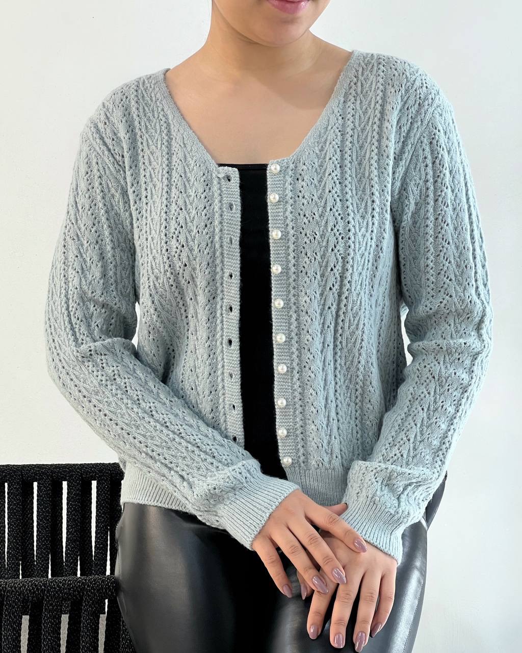 ژاکت بافت گل برجسته کد 5148