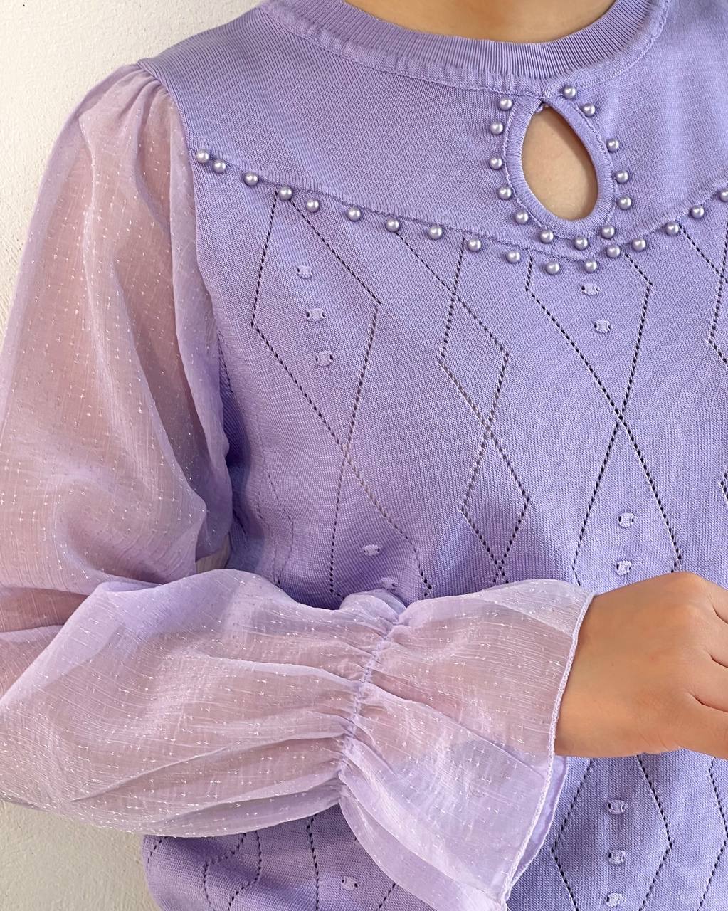 پلیور بافت استین حریر کد5149