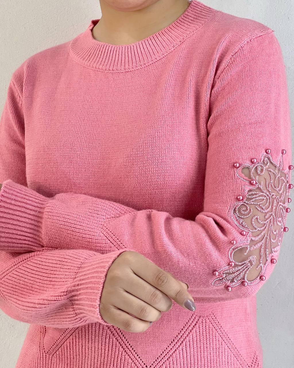 پلیور بافت استین کار شده کد 5150