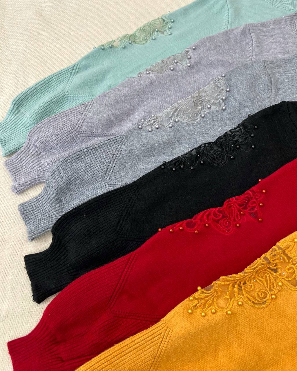 پلیور بافت استین کار شده کد 5150