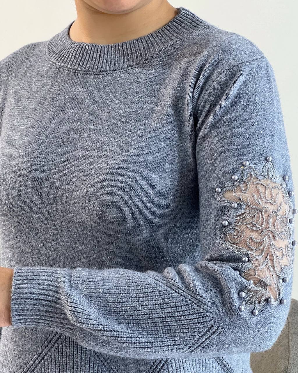 پلیور بافت استین کار شده کد 5150