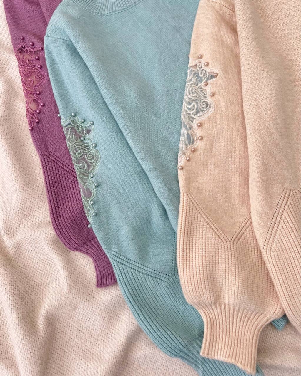 پلیور بافت استین کار شده کد 5150