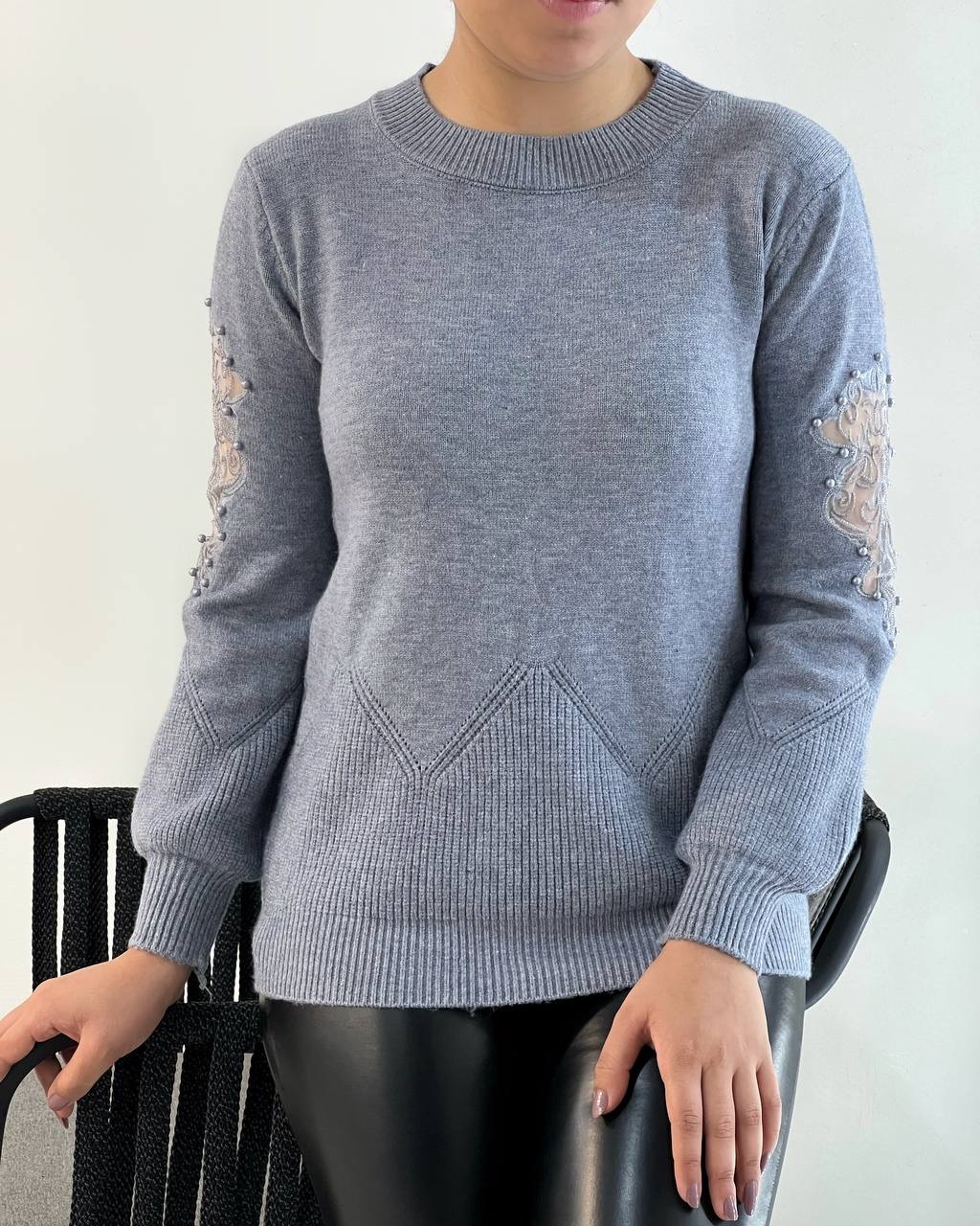 پلیور بافت استین کار شده کد 5150