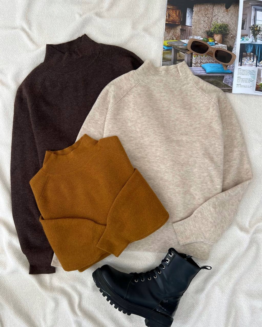 پلیور بافت یقه ایستاده آستین مچی کد 5151