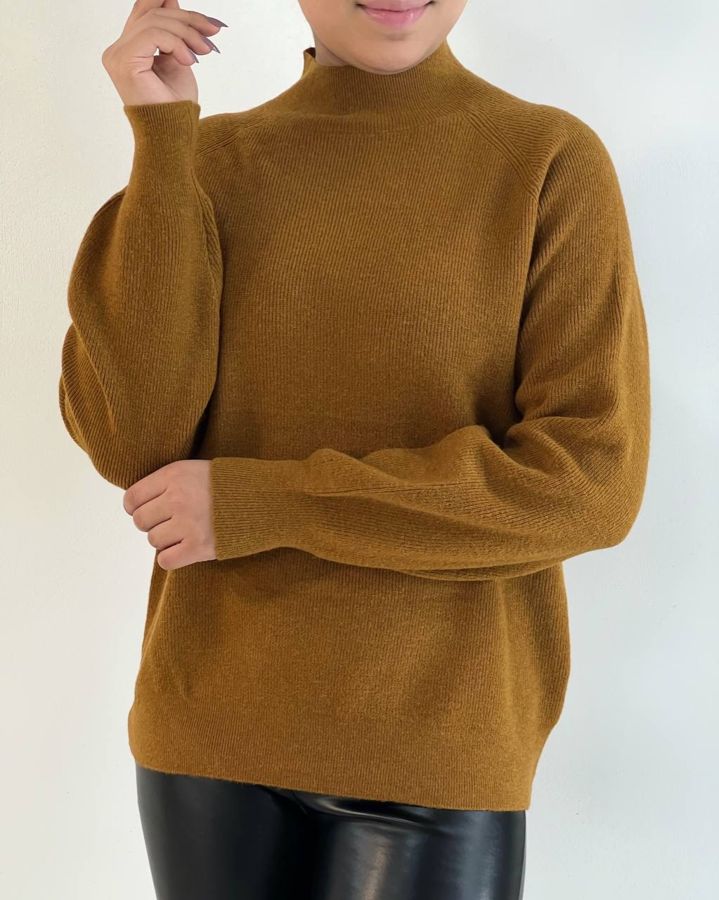 پلیور بافت یقه ایستاده آستین مچی کد 5151