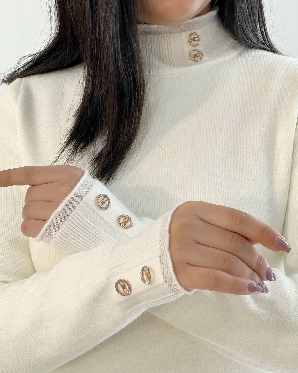 پلیور بافت دو رنگ گِرَم بالا تو خز کد5154