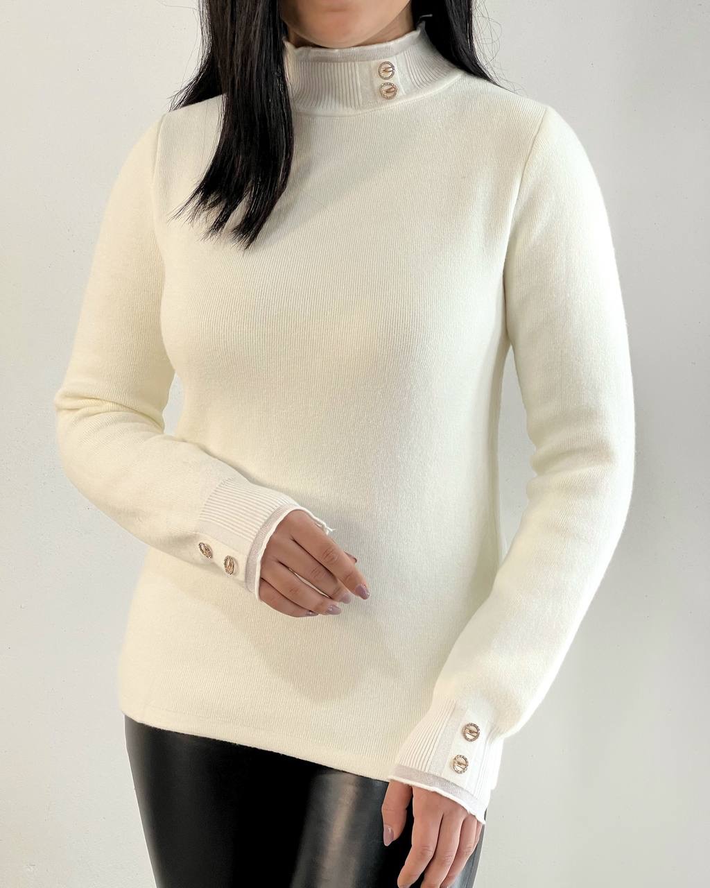 پلیور بافت دو رنگ گِرَم بالا تو خز کد5154