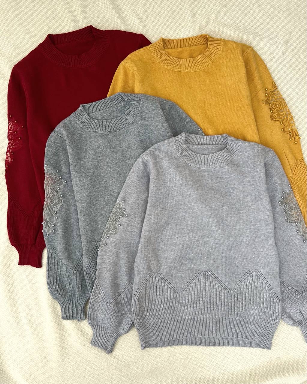 پلیور بافت استین کار شده کد 5150