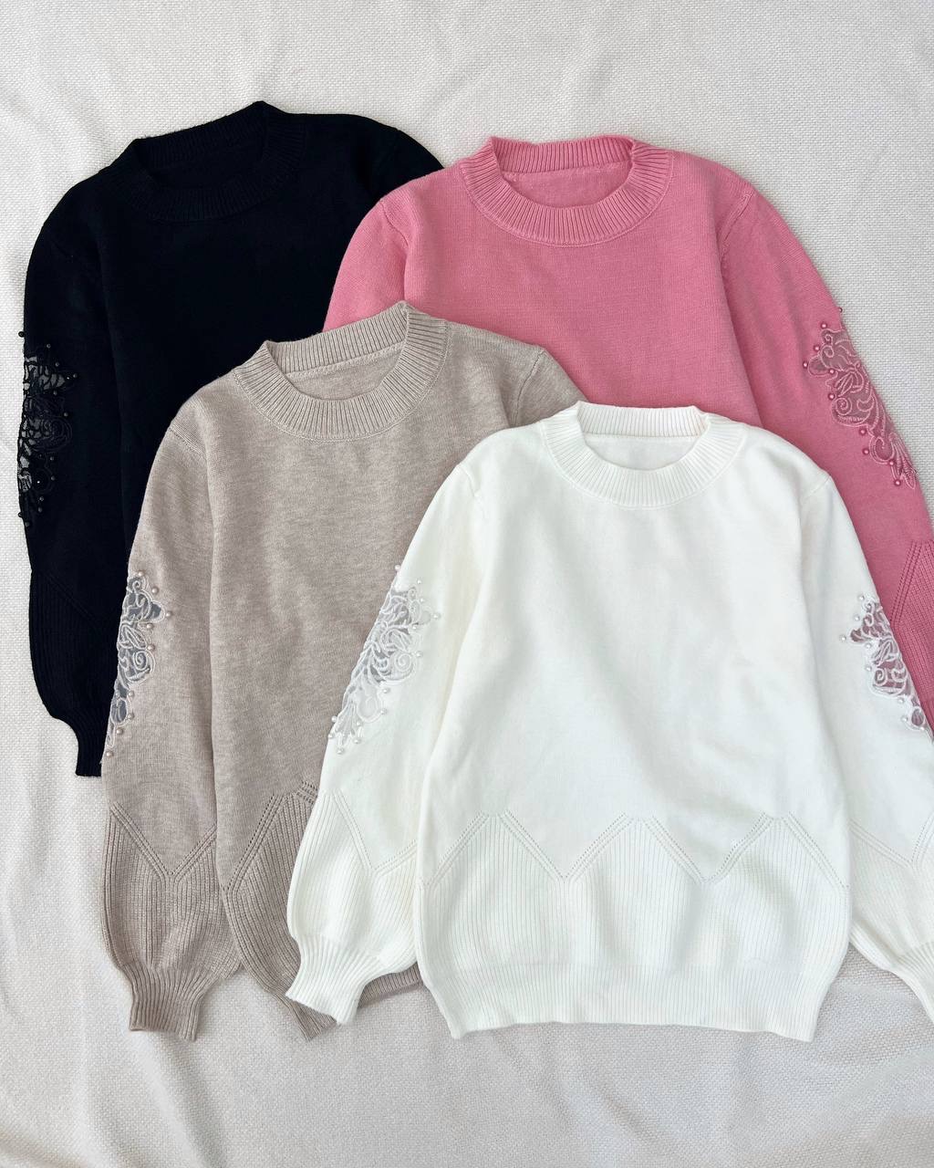 پلیور بافت استین کار شده کد 5150