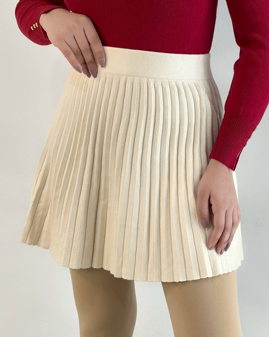 دامن کوتاه پلیسه بافت کد5155