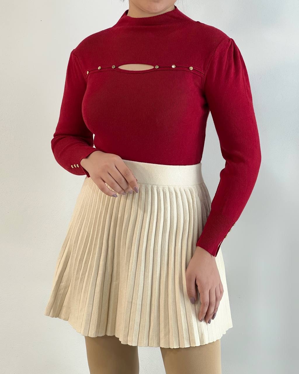 دامن کوتاه پلیسه بافت کد5155