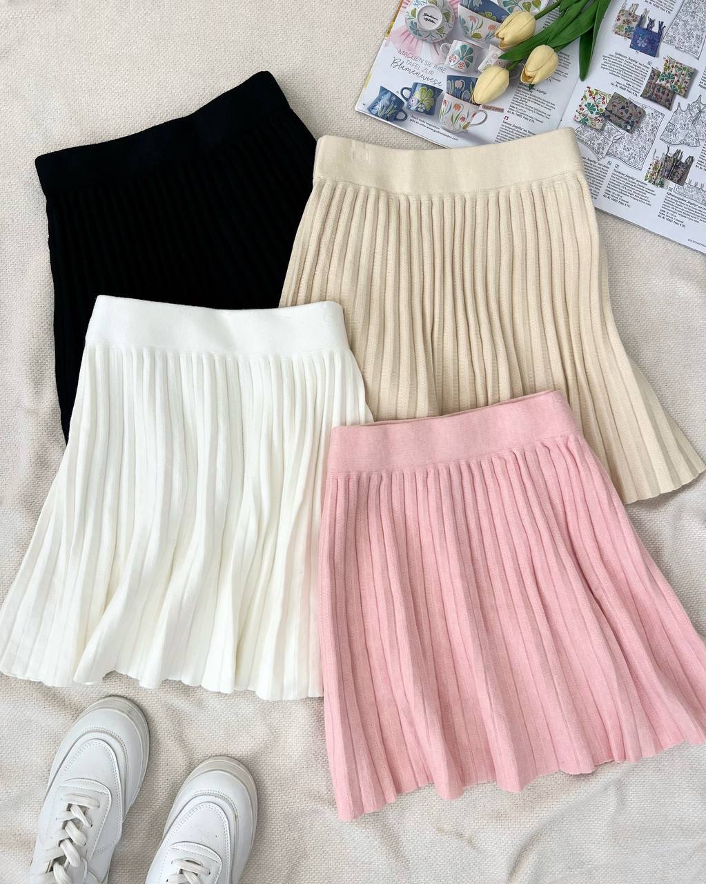 دامن کوتاه پلیسه بافت کد5155