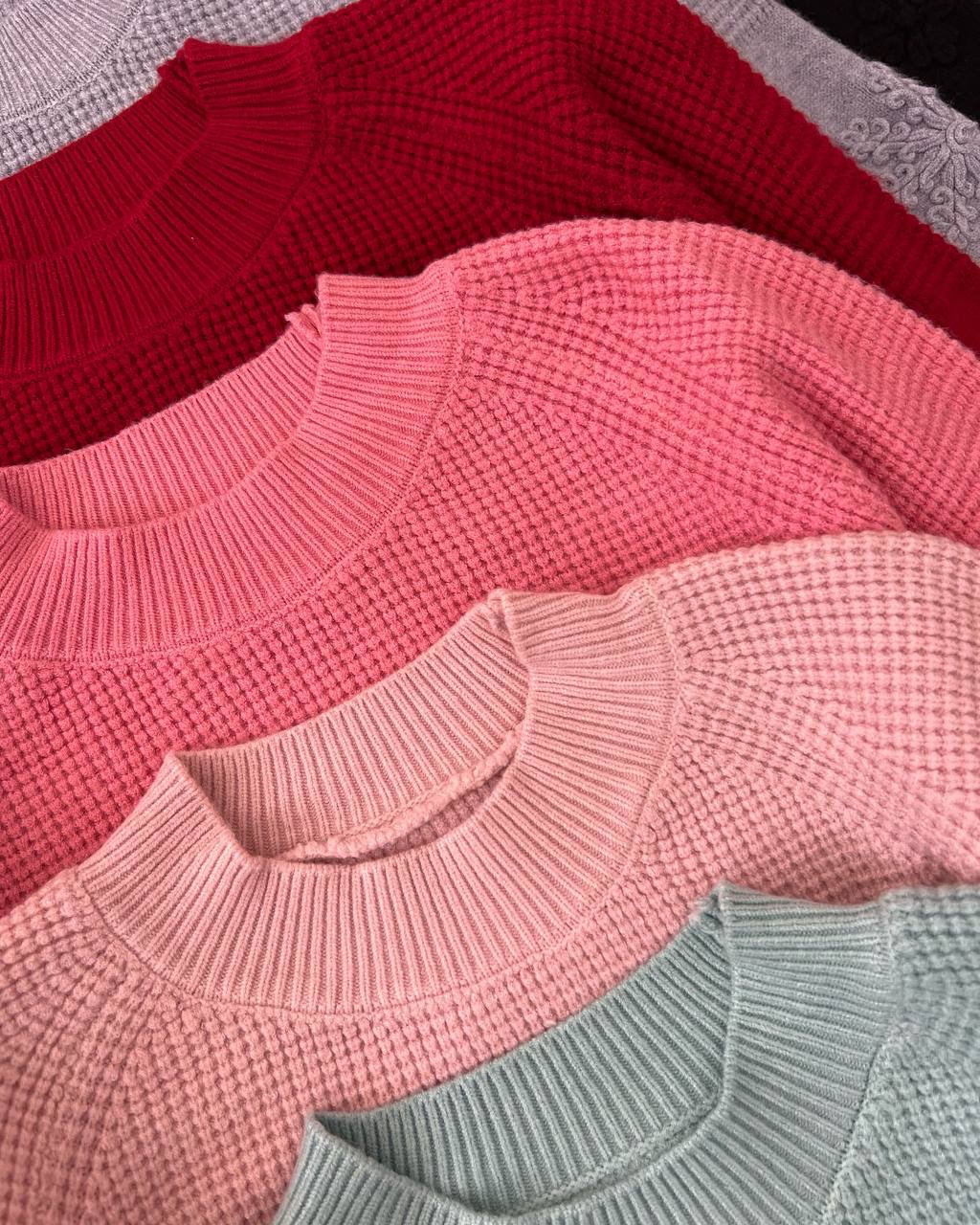 پلیور بافت استین پف کار شده کد 5159