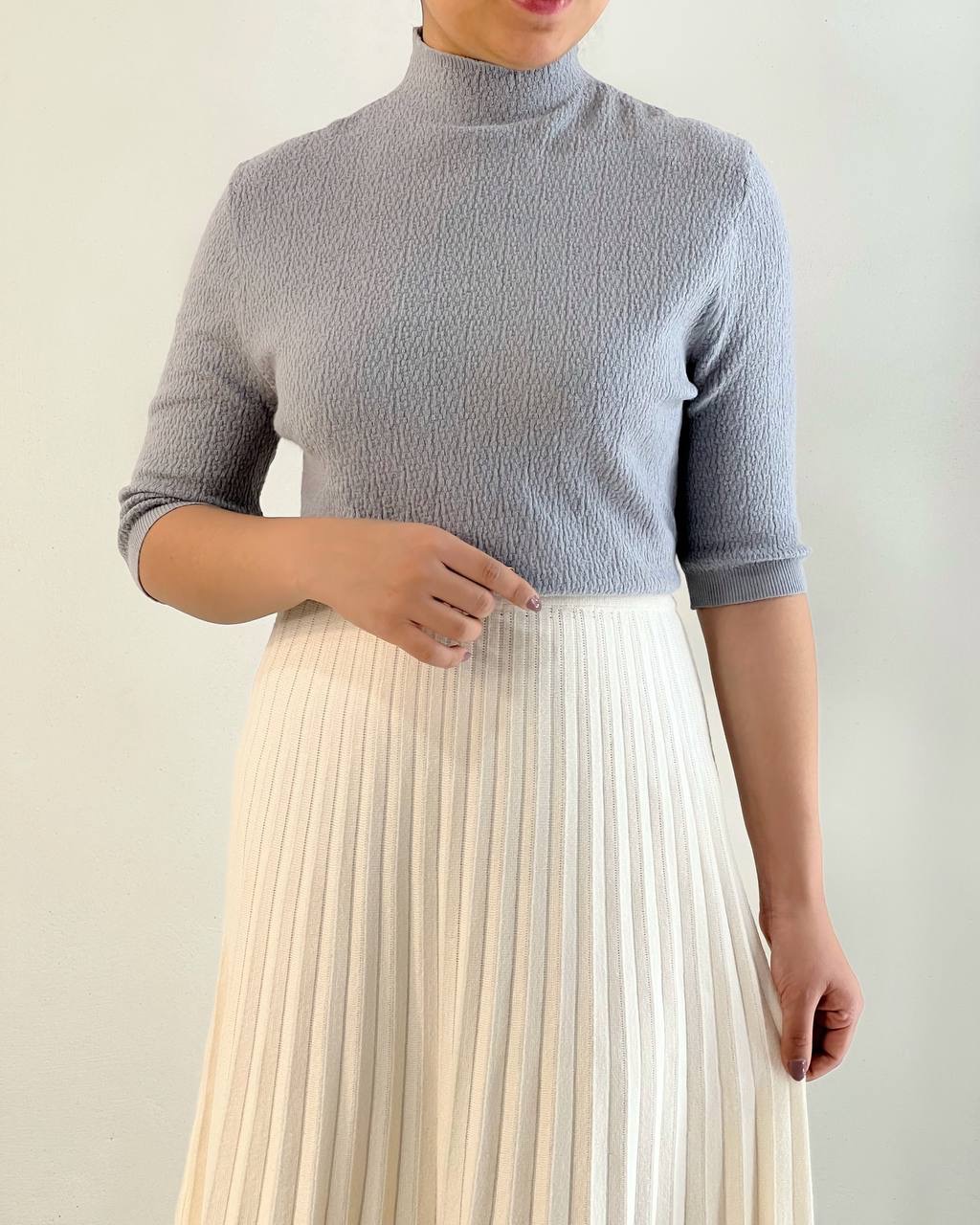 بلوز بافت استین سه ربع کد5160