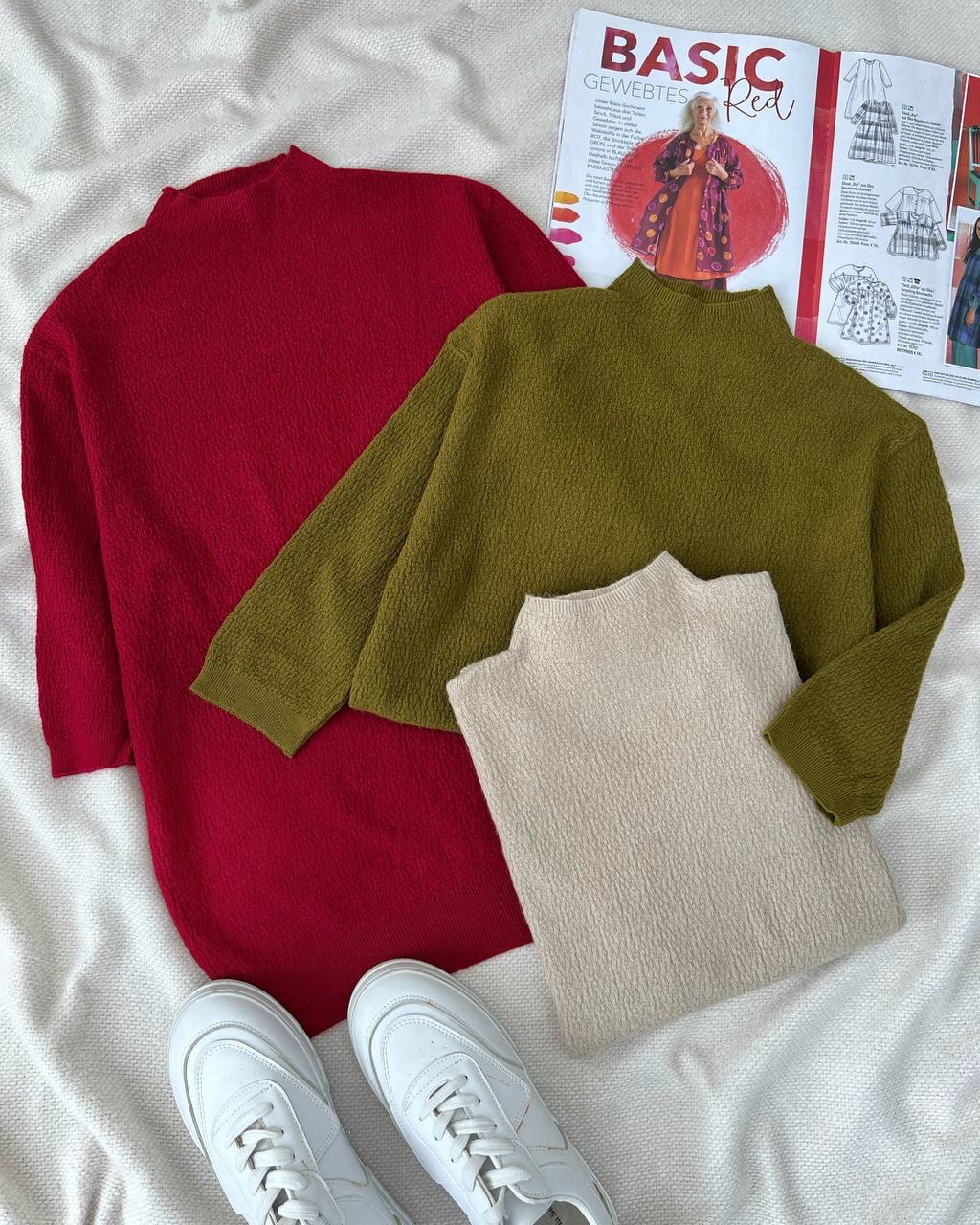 بلوز بافت استین سه ربع کد5160