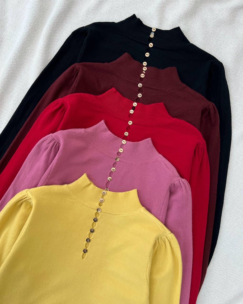 پلیور بافت آستین مُچی دُکمه کد 5162