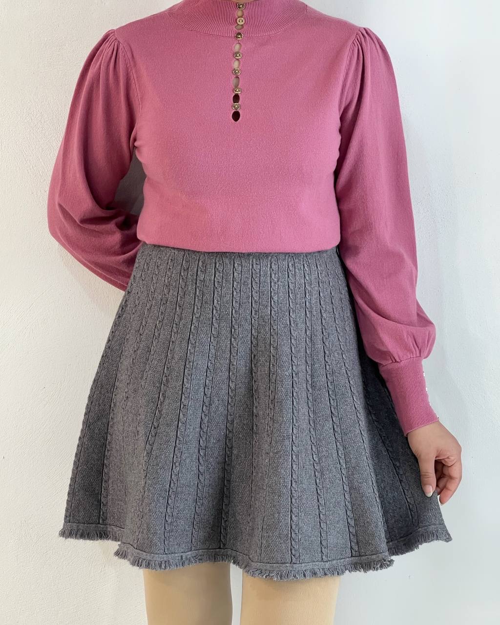 دامن کوتاه بافت دو رنگ کد 5163